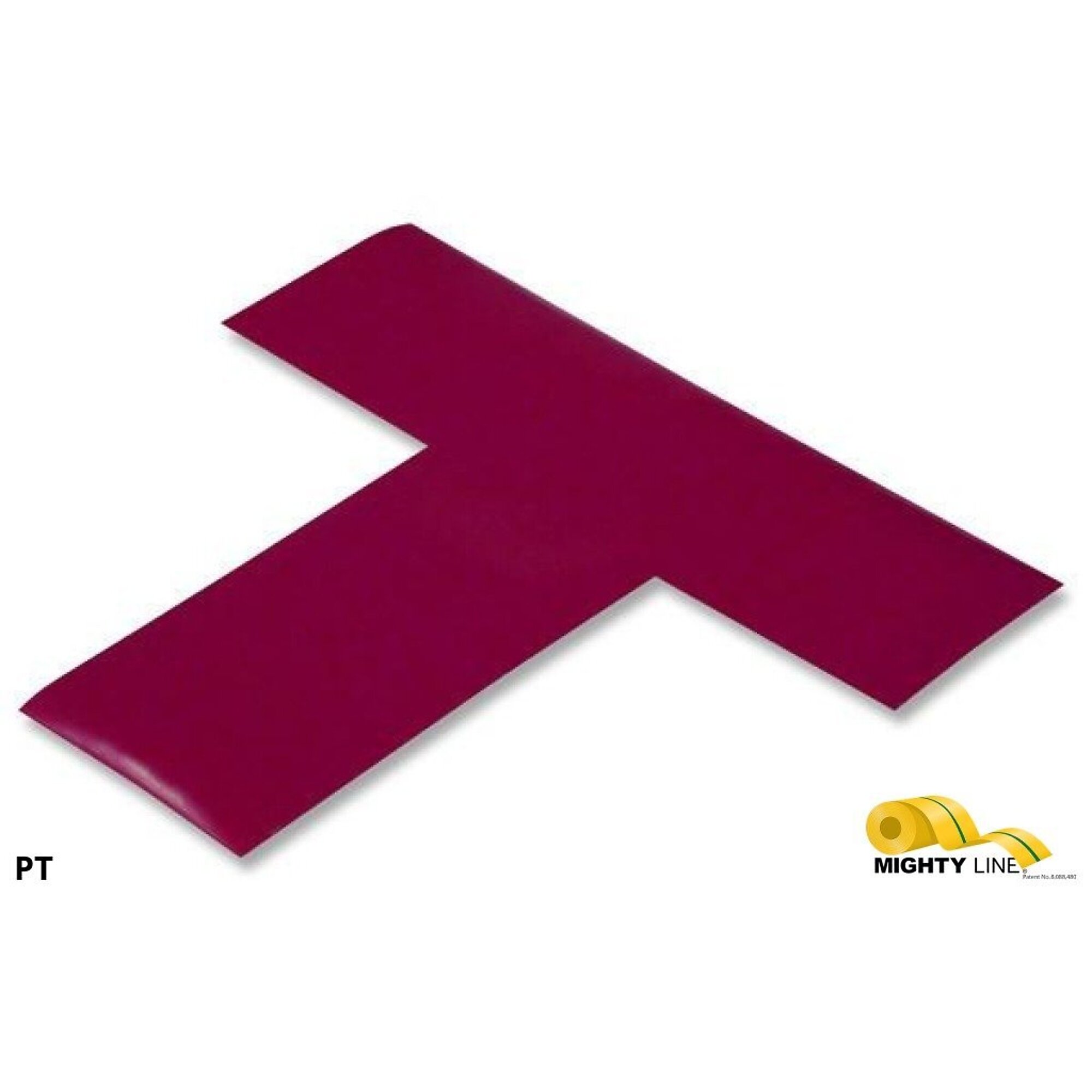 Mighty Line Solid Purple Floor Tape Ts — 2in. Wide, 6in. x 6in. x 2in., 50 Mil Thickness, Pack of 100, Model# PT